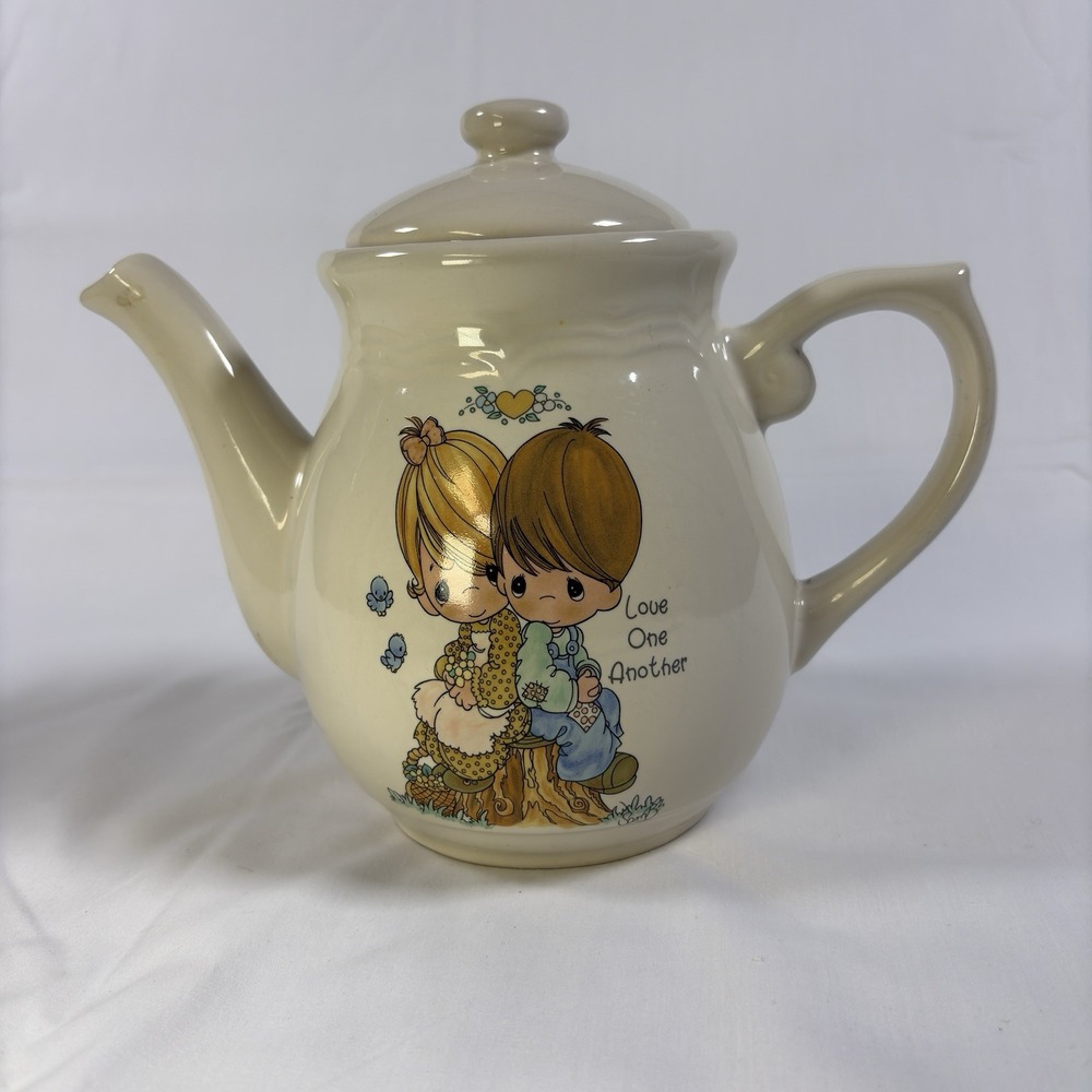 Vintage 1994 Precious Moments Love One Another Teapot Enesco Stoneware w/ Box